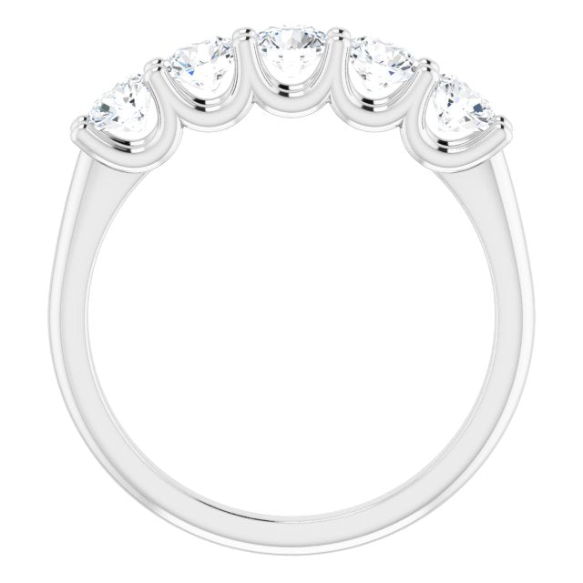 1.00 ct. Round Cut Diamond Wedding Band 5 Stone Anniversary Ring-VIRABYANI