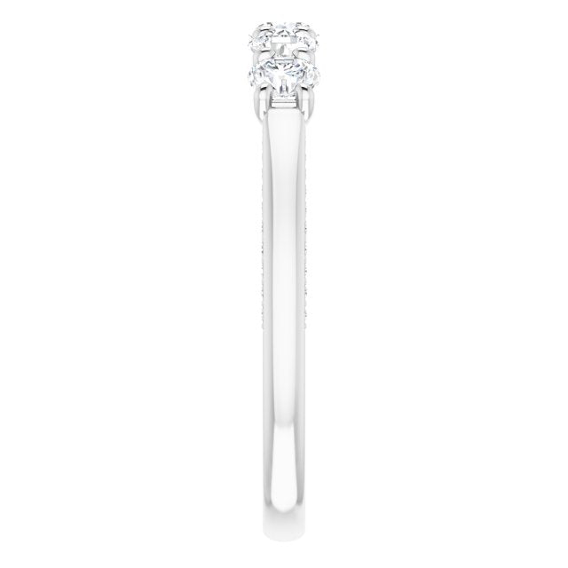 1.00 ct. Round Cut Diamond Wedding Band Hidden Side Accent Diamonds-VIRABYANI