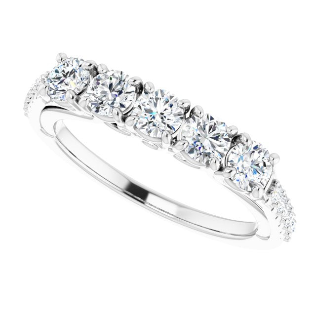 0.37 ct. Round Cut Diamond, Filigree Accent Wedding Band-in 14K/18K White, Yellow, Rose Gold and Platinum - Christmas Jewelry Gift -VIRABYANI