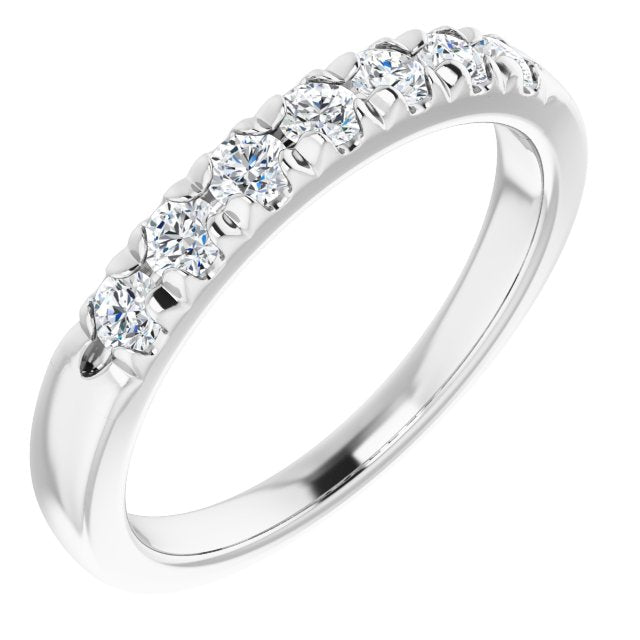 0.37 ct. Round Cut Diamond, Delicate Plain Wedding Band-in 14K/18K White, Yellow, Rose Gold and Platinum - Christmas Jewelry Gift -VIRABYANI