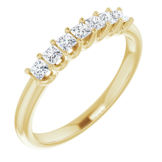 0.42 ct. Princess Cut Diamond, Stackable Wedding Band-in 14K/18K White, Yellow, Rose Gold and Platinum - Christmas Jewelry Gift -VIRABYANI