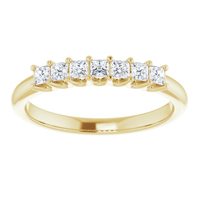 0.42 ct. Princess Cut Diamond Wedding Band 7 Stone Anniversary Ring-VIRABYANI