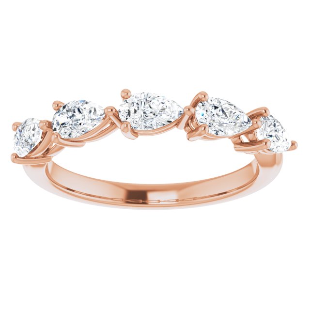 1.25 ct. Pear Cut Diamond Wedding Band-in 14K/18K White, Yellow, Rose Gold and Platinum - Christmas Jewelry Gift -VIRABYANI