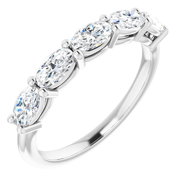 1.05 ct. Oval Cut Diamond Wedding Band East West Set Anniversary Ring-VIRABYANI