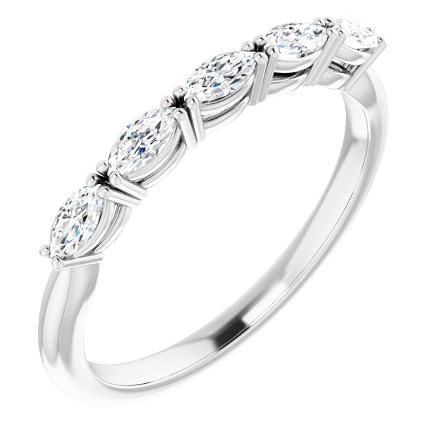 Marquise Diamond Five Stone Wedding Band-VIRABYANI