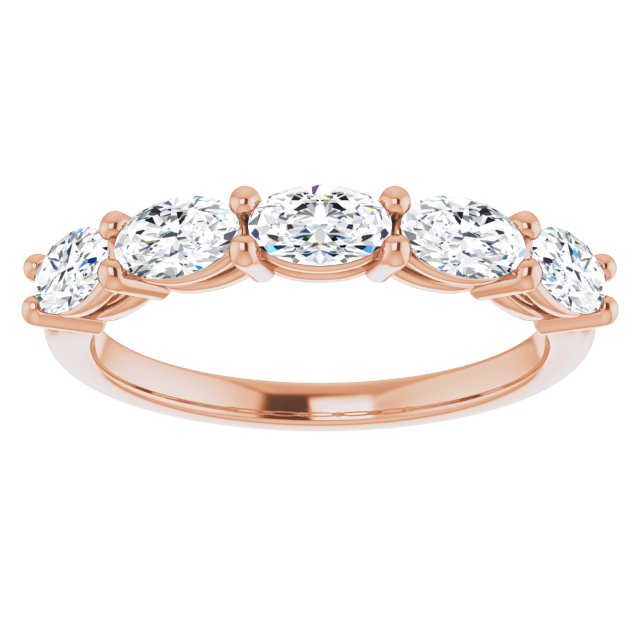 1.05 ct. Oval Cut Diamond Wedding Band East West Set Anniversary Ring-VIRABYANI