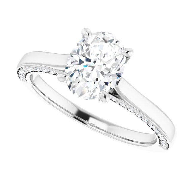 Oval Diamond Solitaire Engagement Ring-VIRABYANI