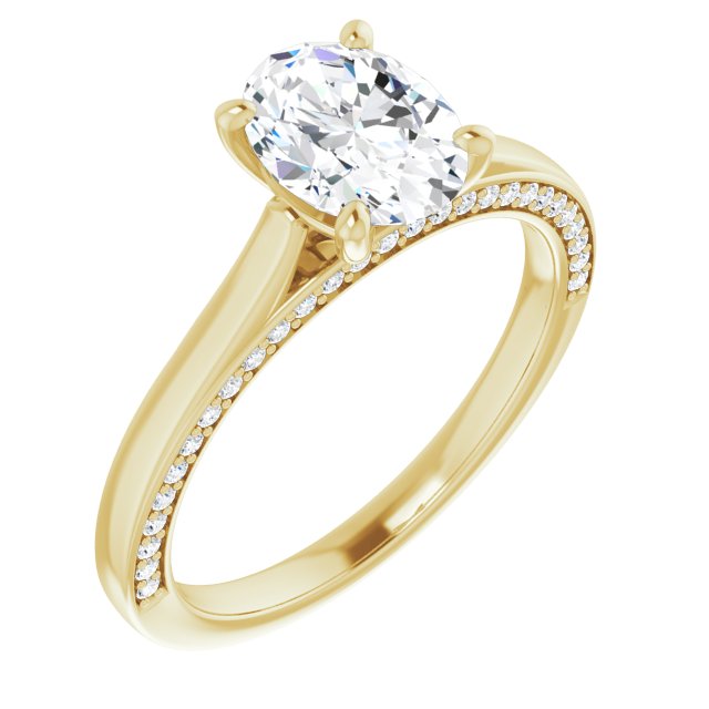 Oval Diamond Solitaire Engagement Ring-VIRABYANI