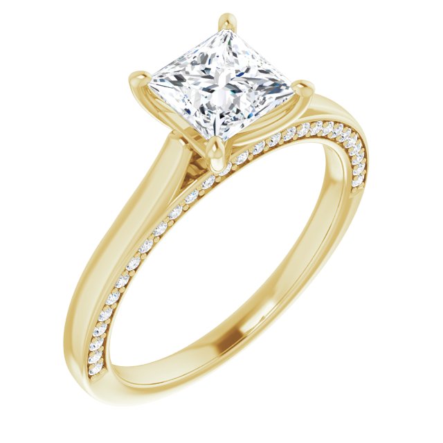 Princess Diamond Solitaire Engagement Ring-VIRABYANI