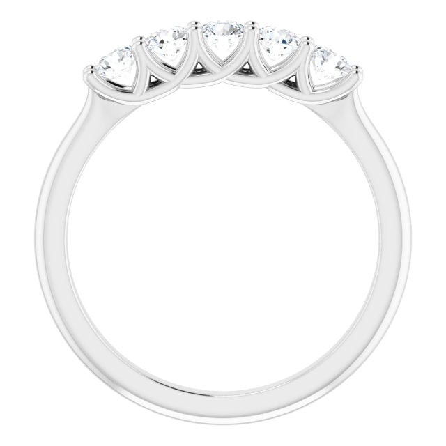 0.50 ct. Round Cut Diamond, 5 Stone Trellis Setting Wedding Band-in 14K/18K White, Yellow, Rose Gold and Platinum - Christmas Jewelry Gift -VIRABYANI