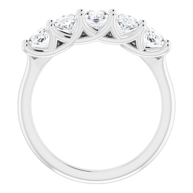 1.05 ct. Oval Cut Diamond Wedding Band 5 Stone Trellis Ring-VIRABYANI