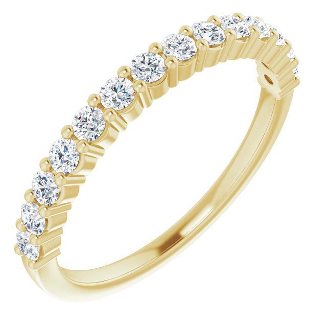 0.37 ct. Round Cut Diamond, Prong Set Wedding Band-in 14K/18K White, Yellow, Rose Gold and Platinum - Christmas Jewelry Gift -VIRABYANI