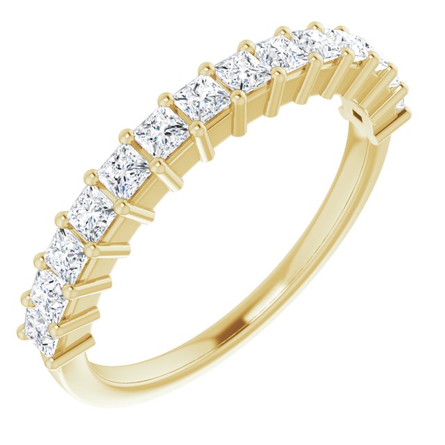 0.84 ct. Shared Prong Princess Cut Diamond Wedding Band-in 14K/18K White, Yellow, Rose Gold and Platinum - Christmas Jewelry Gift -VIRABYANI