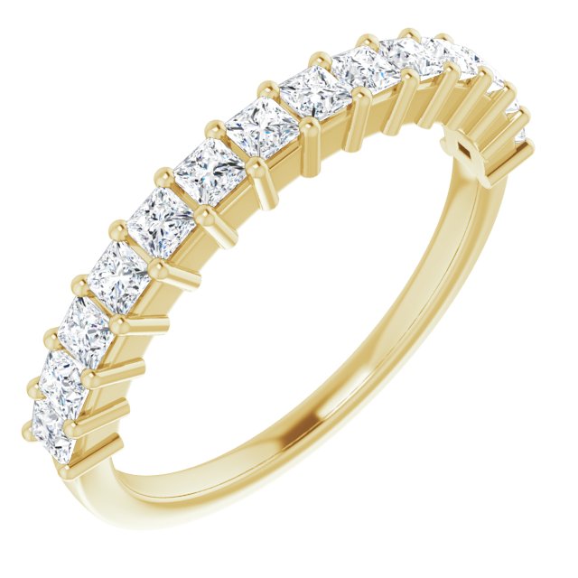 0.84 ct. Shared Prong Princess Cut Diamond Wedding Band-VIRABYANI
