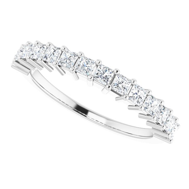 0.84 ct. Shared Prong Princess Cut Diamond Wedding Band-in 14K/18K White, Yellow, Rose Gold and Platinum - Christmas Jewelry Gift -VIRABYANI