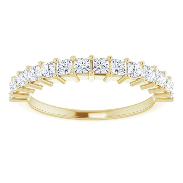 0.84 ct. Shared Prong Princess Cut Diamond Wedding Band-VIRABYANI