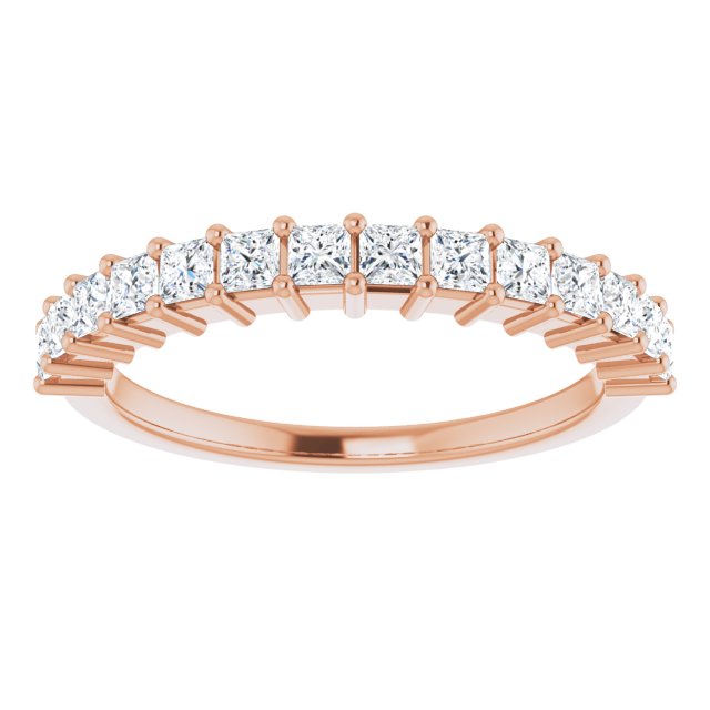 0.84 ct. Shared Prong Princess Cut Diamond Wedding Band-VIRABYANI