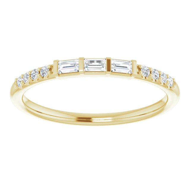 Baguette & Round Cut Bar Set Diamond Wedding Band-in 14K/18K White, Yellow, Rose Gold and Platinum - Christmas Jewelry Gift -VIRABYANI