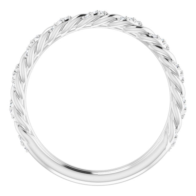 Rope Design Diamond Wedding Band-in 14K/18K White, Yellow, Rose Gold and Platinum - Christmas Jewelry Gift -VIRABYANI