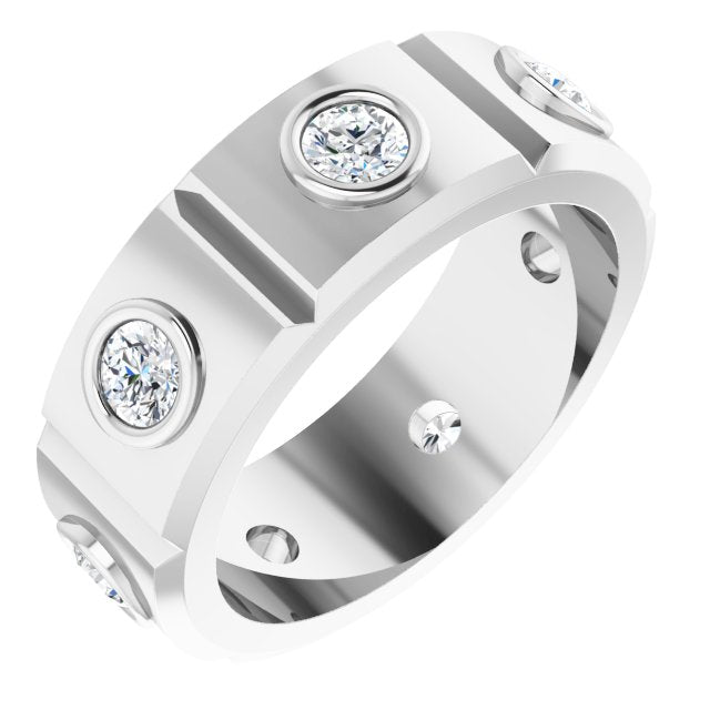 1.19 ctw Round Diamond Eternity Band | Diamond Men's Wedding Ring-in 14K/18K White, Yellow, Rose Gold and Platinum - Christmas Jewelry Gift -VIRABYANI