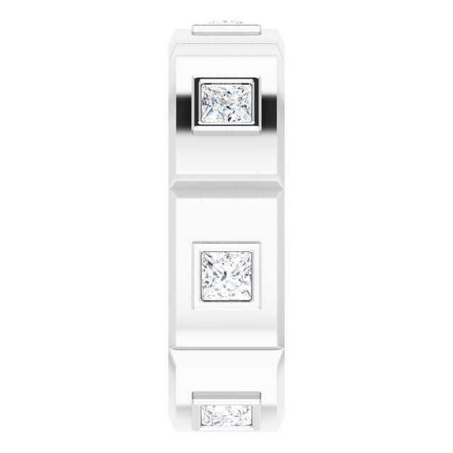 1.26 ctw Princess Diamond Eternity Band | Diamond Men's Wedding Ring-in 14K/18K White, Yellow, Rose Gold and Platinum - Christmas Jewelry Gift -VIRABYANI