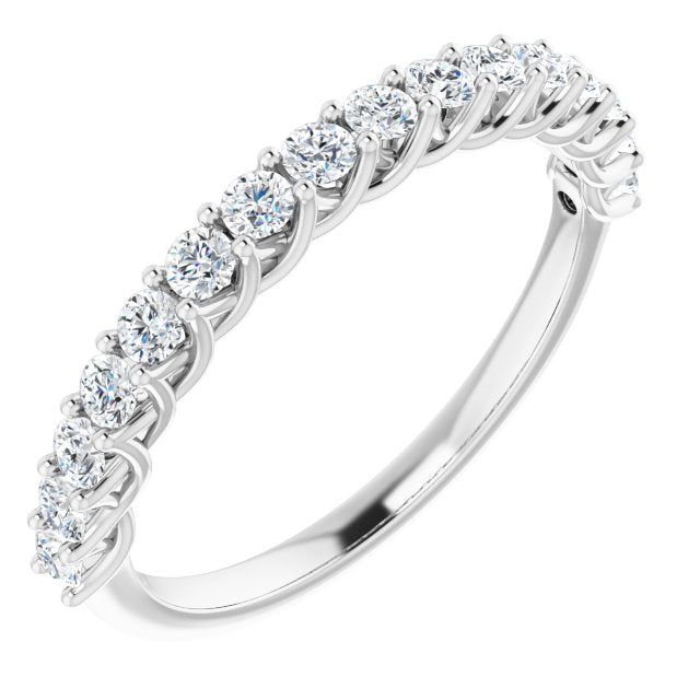 0.50 ct. Round Cut Diamond, Trellis Setting Wedding Band-in 14K/18K White, Yellow, Rose Gold and Platinum - Christmas Jewelry Gift -VIRABYANI