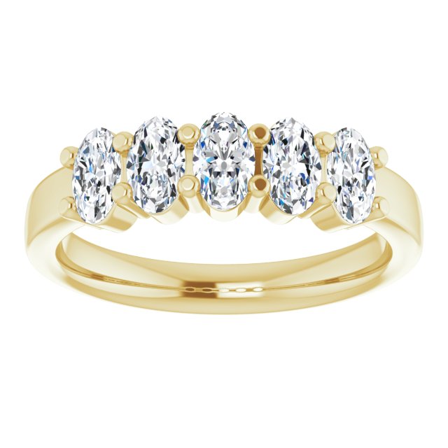 1.05 ct. Oval Cut Diamond Wedding Band 5 Stone Anniversary Ring-VIRABYANI