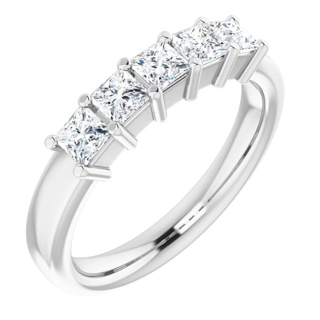 0.90 ct. Shared Prong Princess Cut Diamond Wedding Band-VIRABYANI