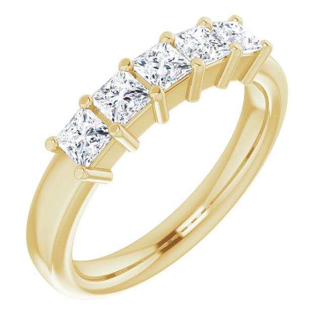 0.90 ct. Shared Prong Princess Cut Diamond Wedding Band-VIRABYANI