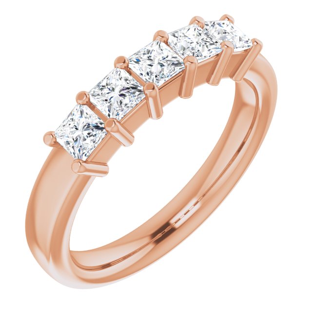 0.90 ct. Shared Prong Princess Cut Diamond Wedding Band-VIRABYANI