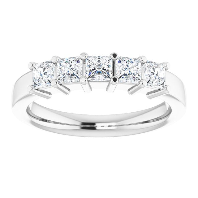 0.90 ct. Shared Prong Princess Cut Diamond Wedding Band-VIRABYANI