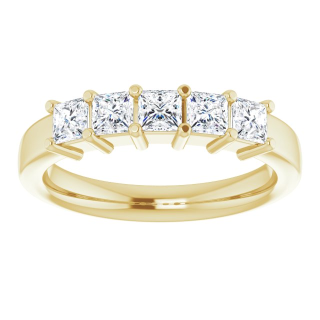 0.90 ct. Shared Prong Princess Cut Diamond Wedding Band-VIRABYANI