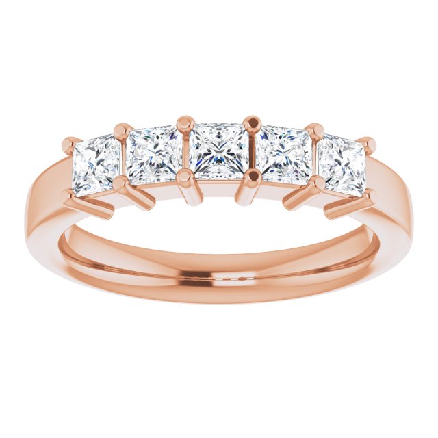 0.90 ct. Shared Prong Princess Cut Diamond Wedding Band-VIRABYANI