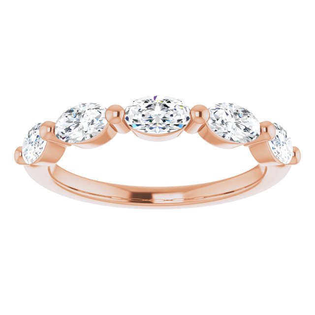 1.05 ct. Oval Cut Diamond Wedding Band East West Set Anniversary Ring-VIRABYANI