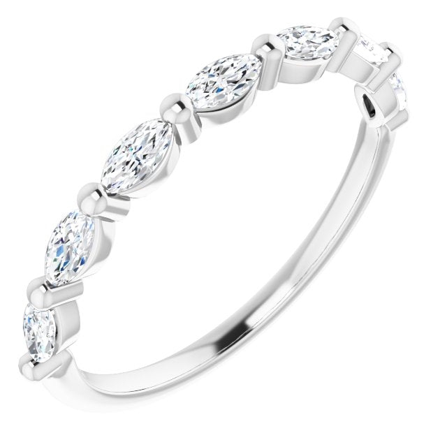 0.70 ct. East West Set Marquise Diamond Shared Prong Wedding Band-VIRABYANI