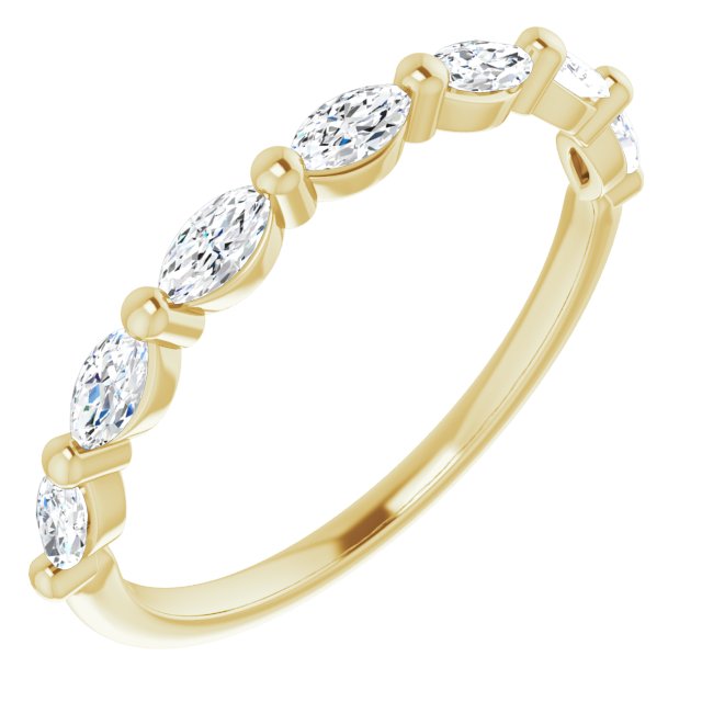 0.70 ct. East West Set Marquise Diamond Shared Prong Wedding Band-VIRABYANI