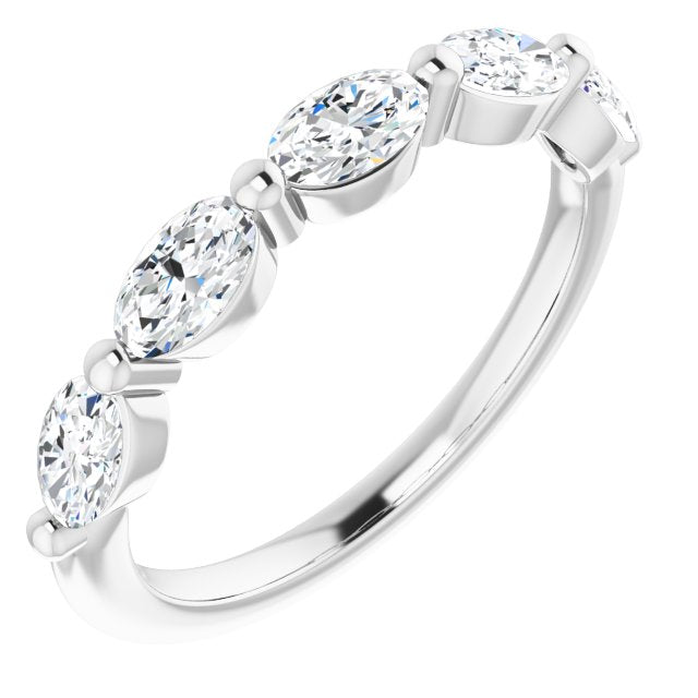 1.05 ct. Oval Cut Diamond Wedding Band East West Set Anniversary Ring-VIRABYANI