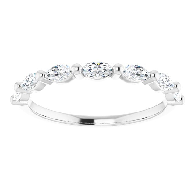 0.70 ct. East West Set Marquise Diamond Shared Prong Wedding Band-VIRABYANI