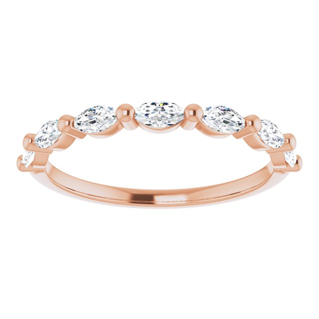 0.70 ct. East West Set Marquise Diamond Shared Prong Wedding Band-VIRABYANI