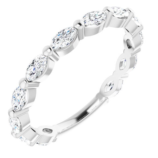 1.20 ct. Shared Prong Marquise Diamond Wedding Band-in 14K/18K White, Yellow, Rose Gold and Platinum - Christmas Jewelry Gift -VIRABYANI