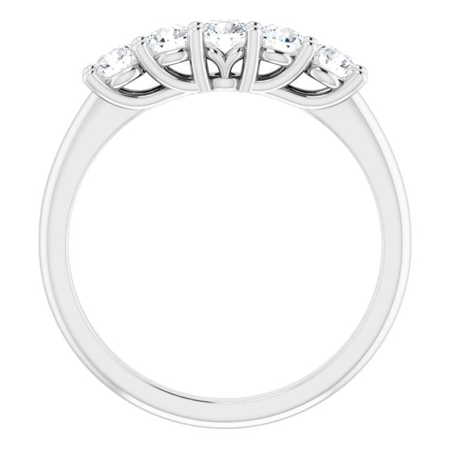 0.50 ct. Round Cut Diamond Wedding Band 5 Stone Anniversary Ring-VIRABYANI