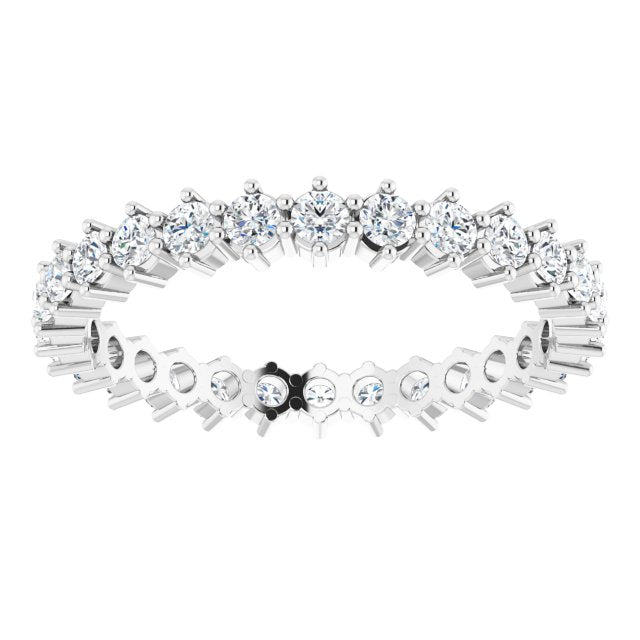 0.84 ct. Shared Prong Set Round Diamond Eternity Band-VIRABYANI