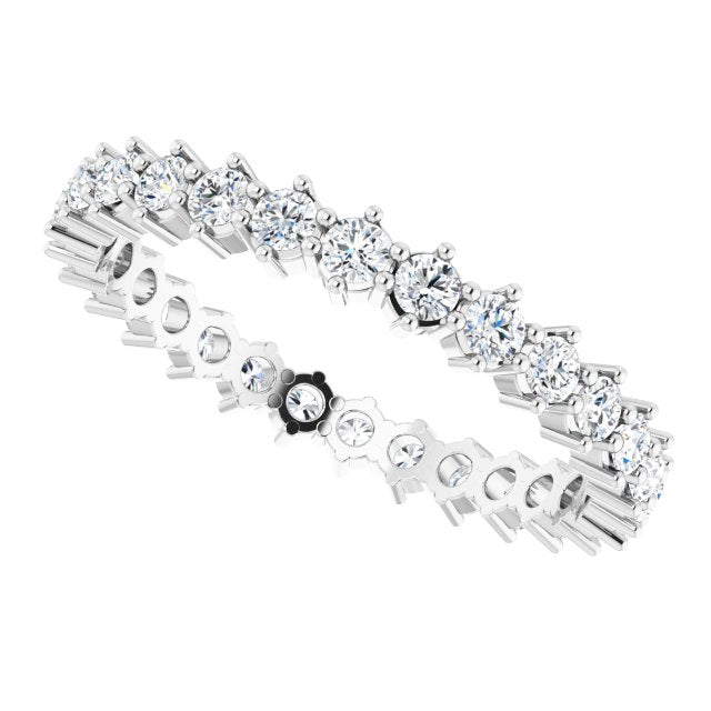 0.84 ct. Shared Prong Set Round Diamond Eternity Band-VIRABYANI
