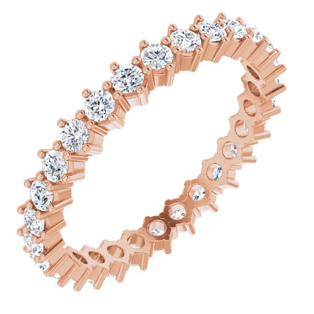 0.84 ct. Shared Prong Set Round Diamond Eternity Band-VIRABYANI