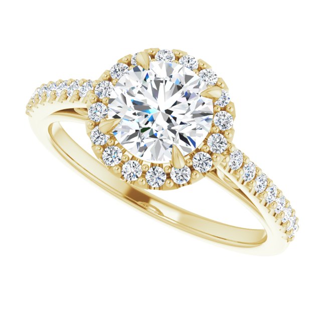 Round Diamond Halo Engagement Ring-VIRABYANI