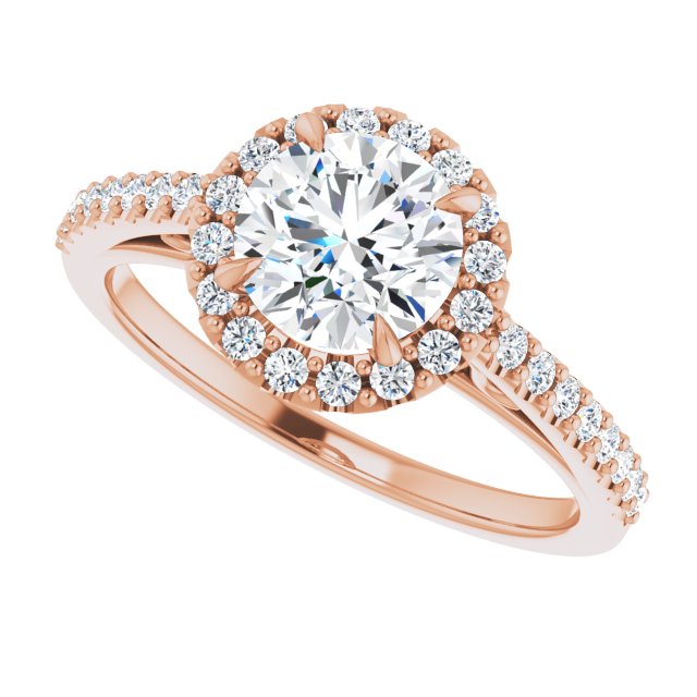 Round Diamond Halo Engagement Ring-VIRABYANI