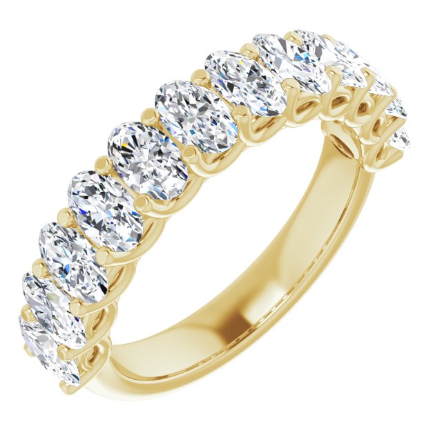 2.52 ct. Oval Cut Diamond Wedding Band-in 14K/18K White, Yellow, Rose Gold and Platinum - Christmas Jewelry Gift -VIRABYANI