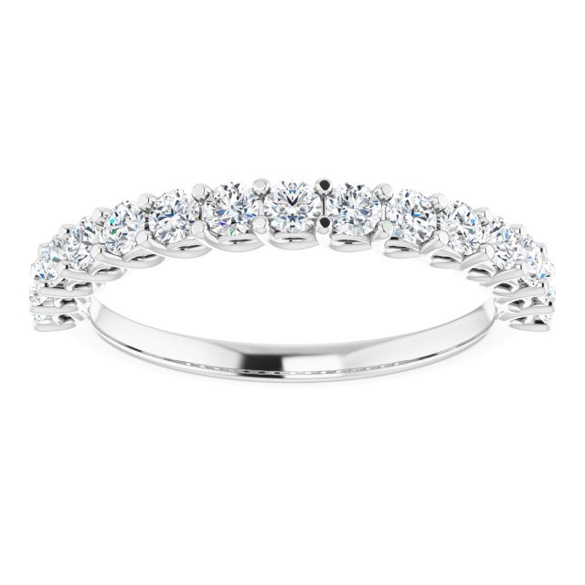 0.75 ct. Round Cut Diamond Shared Prong Wedding Band-in 14K/18K White, Yellow, Rose Gold and Platinum - Christmas Jewelry Gift -VIRABYANI