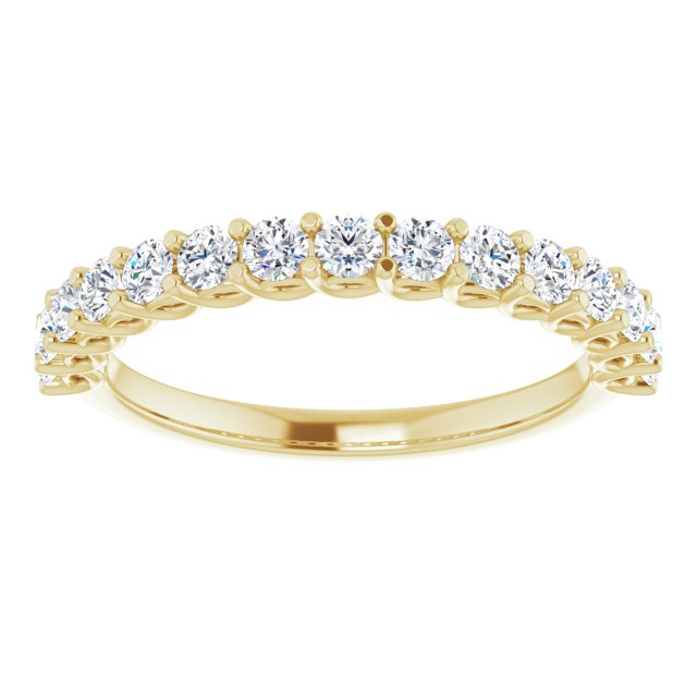 0.75 ct. Round Cut Diamond Shared Prong Wedding Band-VIRABYANI