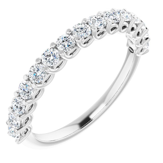 0.75 ct. Round Cut Diamond Shared Prong Wedding Band-VIRABYANI